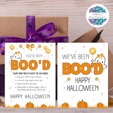 Halloween you've been booed office or neighbor gift tags